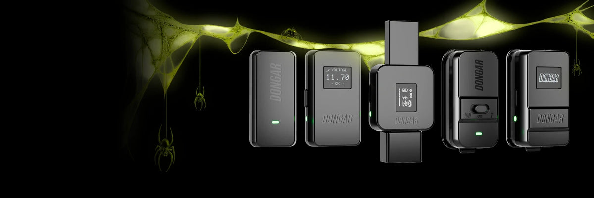 Dongar adapter lineup hanging under glowing spiderwebs